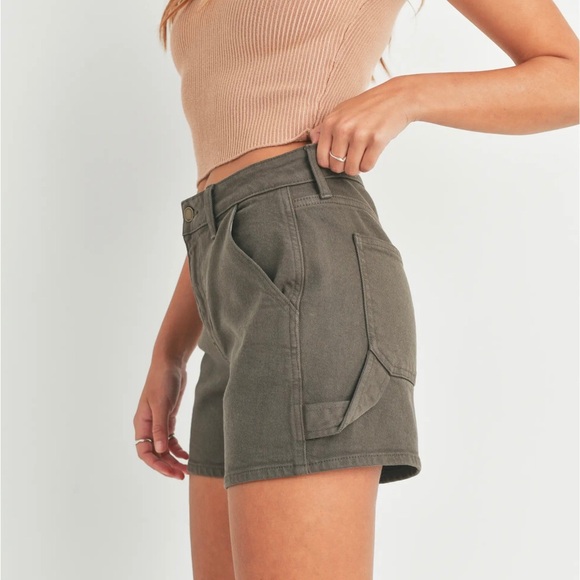 Just Black Pants - Just Black Denim Utility Jean Shorts